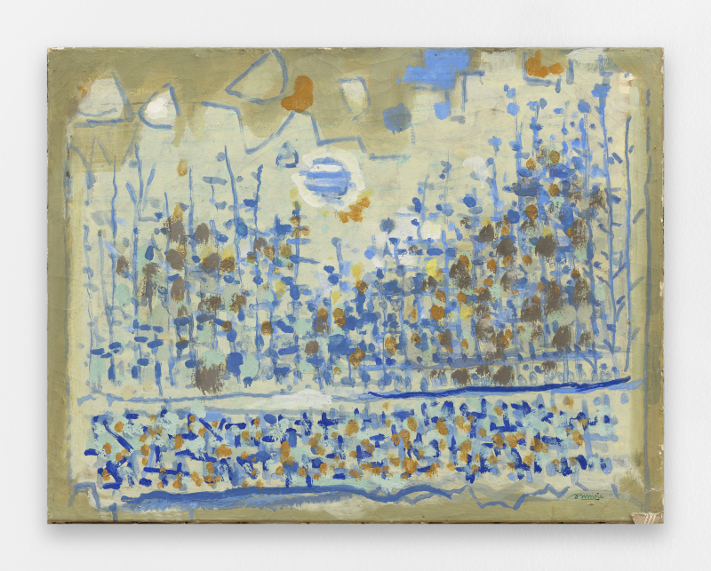 Composition gris et bleu, 1964, huile sur toile, 51X66 cm.